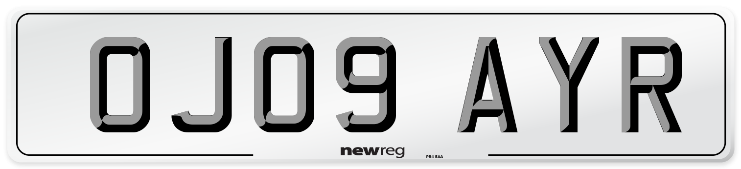 OJ09 AYR Number Plate from New Reg